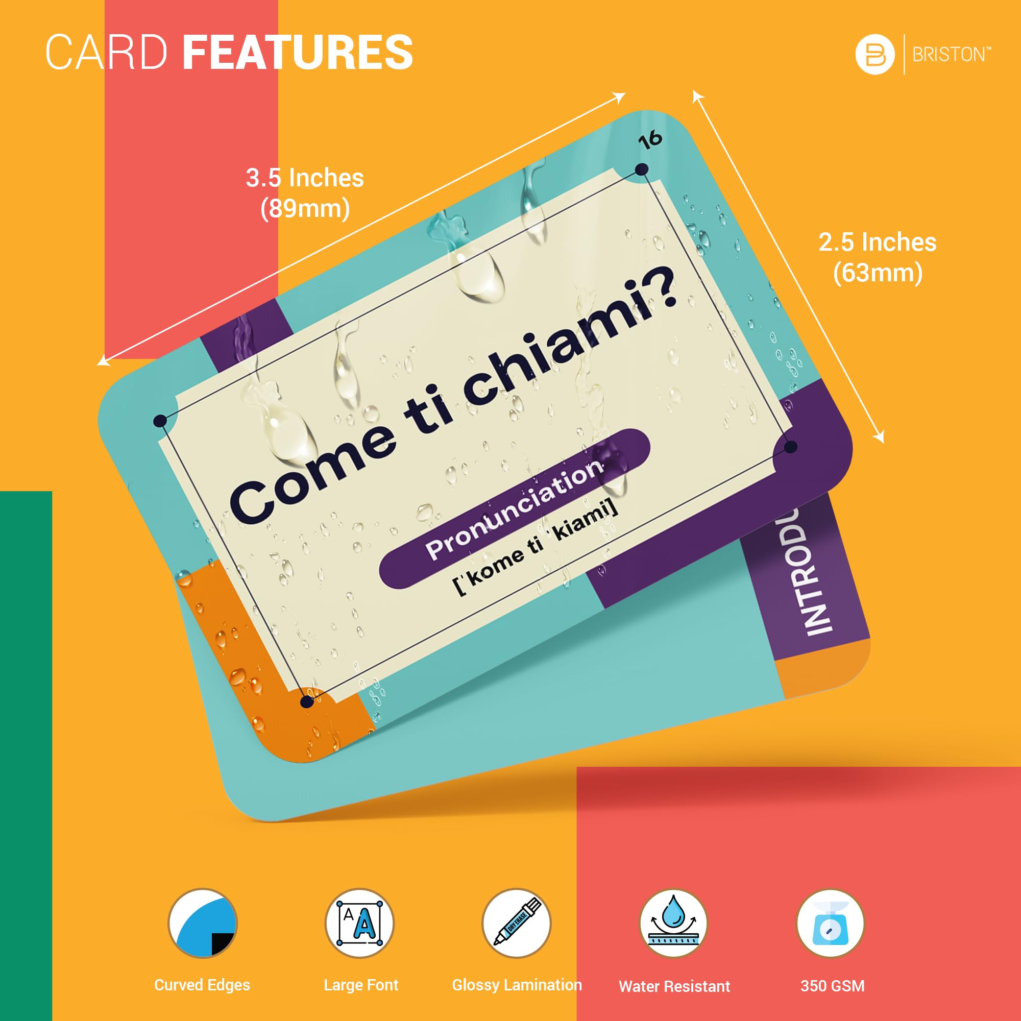 Italian Conversational Phrase Flash Cards - 75 Beginner Sayings for Travel, Memory, Quick Reference - Educational Language Learning Resource Tool - Fun Play - Kids, Students, Classroom, Homeschool - Image 3