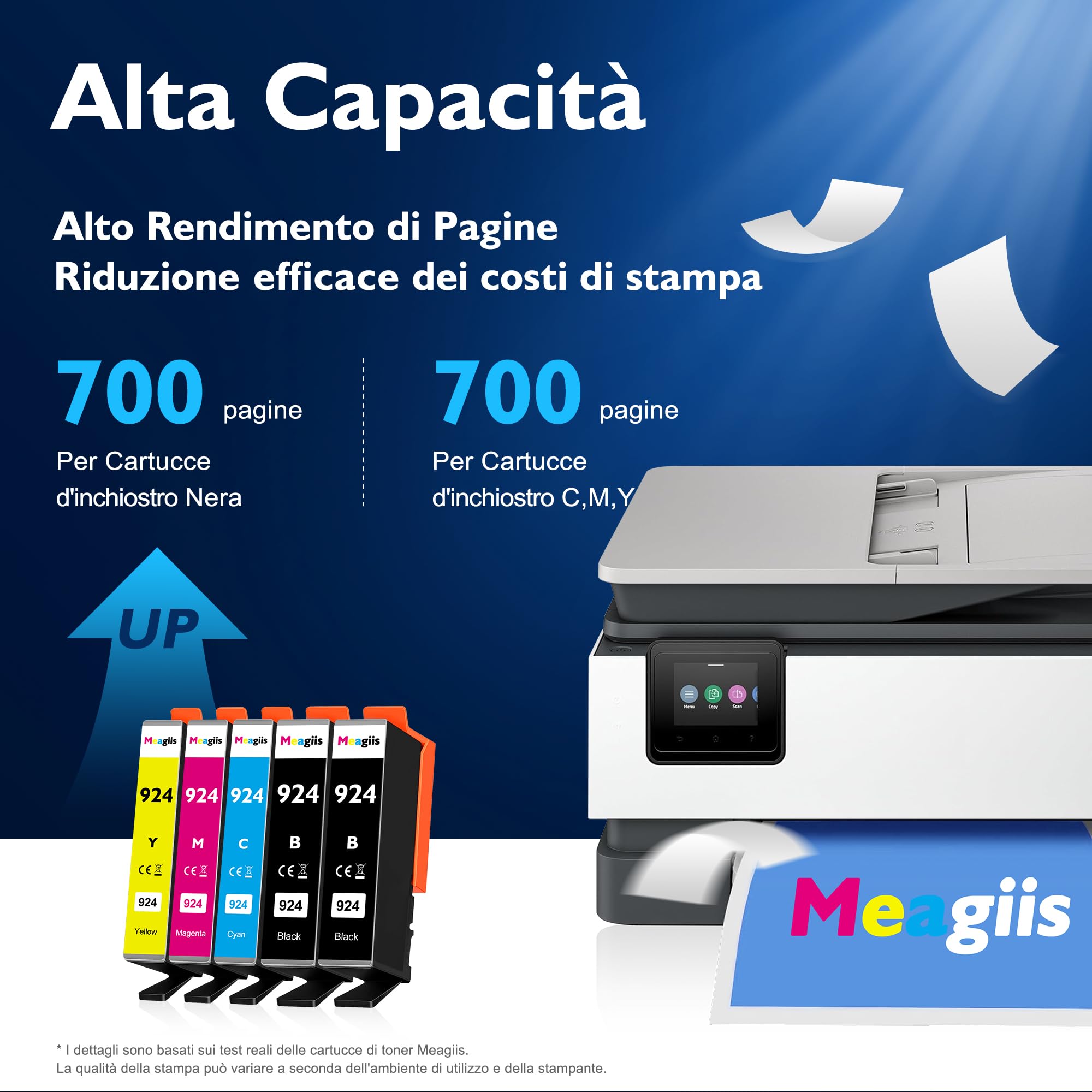 924 (Nessun chip) Cartucce d'inchiostro Compatibili per Cartucce HP 924 per HP OfficeJet Pro 8120 8122e 8123e 8124e 8125e 8130e 8132e 8134e 8135e 8138e 8139e (5 Pacchetti)