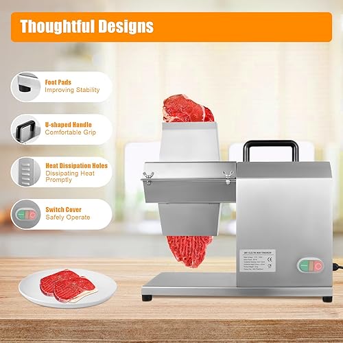 Miniatura 6 de Máquina ablandadora eléctrica de carne, 450 W 110 V Comercial Heavy Duty Meat Cuber Ablandador de carne de acero inoxidable para ablandar carne de