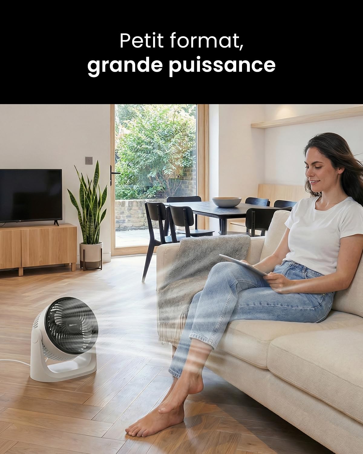Pro Breeze AirFlo Mini Turbo – Ventilateur de Bureau Silencieux Ultra Puissant, 3 Vitesses, Inclinaison 90°, Ventilateur Compact pour Chambre, Bureau & Maison, Rafraîchissement Instantané