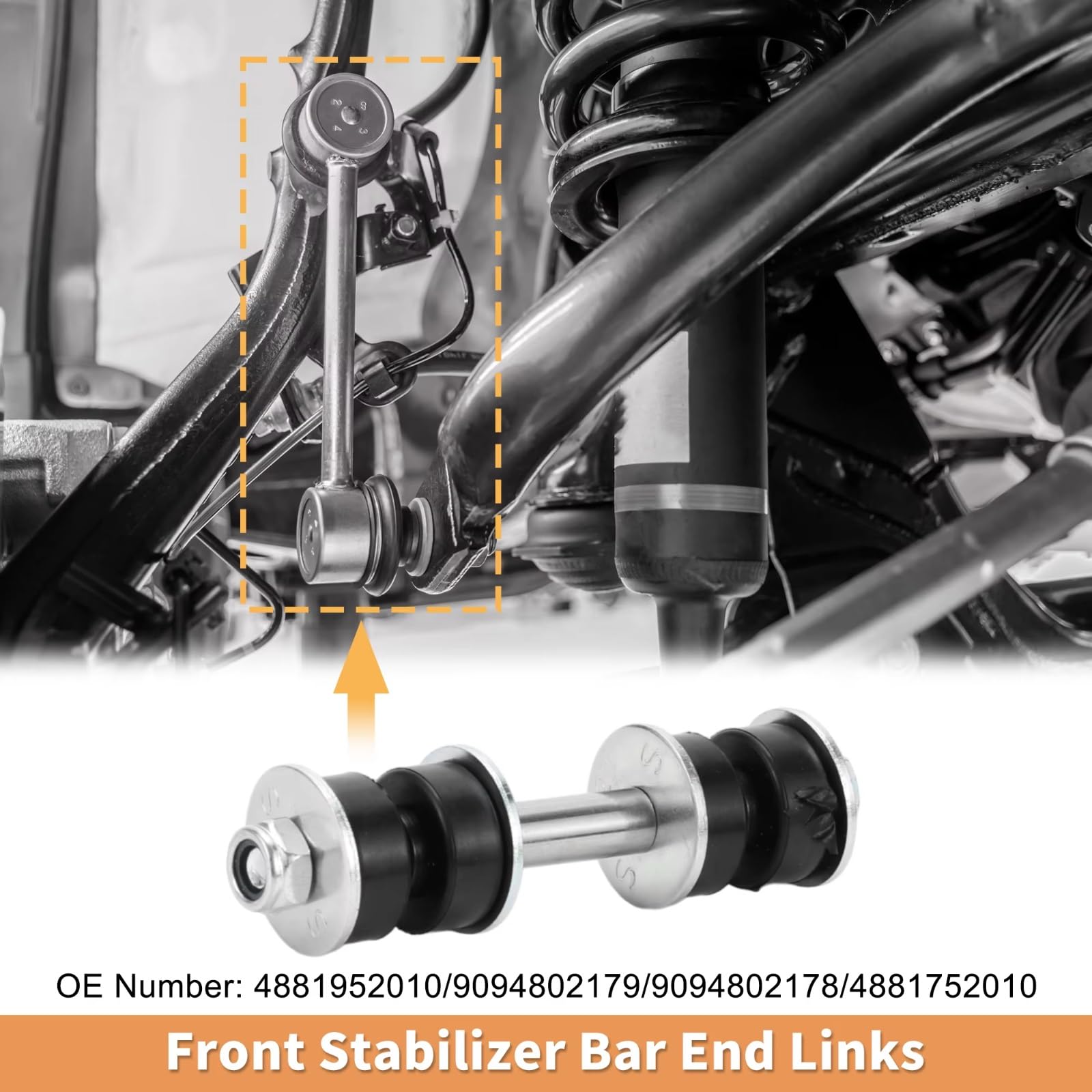 Bieletas de Barra estabilizadora Delantera (2 Unidades) para Coche. Bieleta de Barra estabilizadora Delantera 4881952010 4881752010. Compatible con Echo 2000 2001 2002 2003 2004 2005.