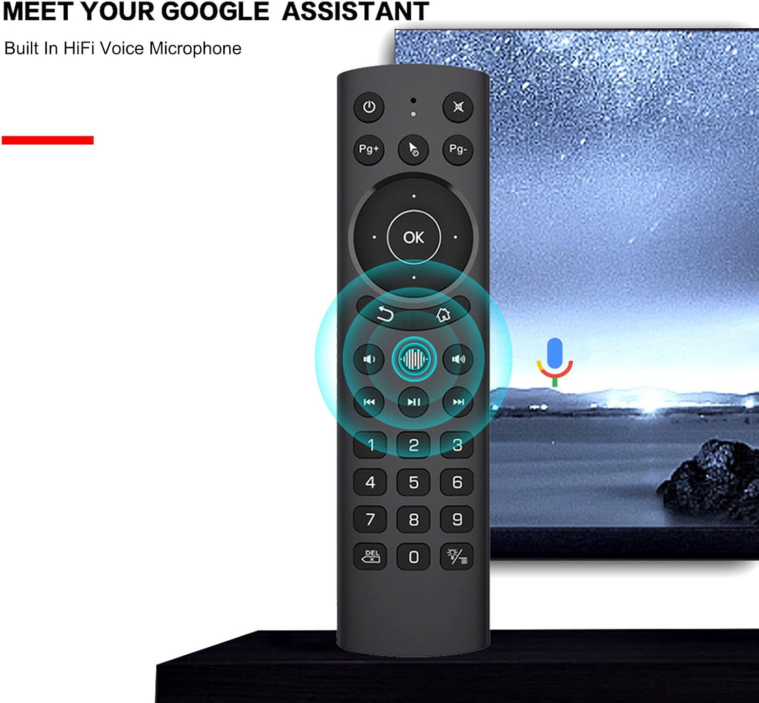 G20S Pro Voice Air Remote, IR Learning, USB Backlight Remote Keyboard with Gyroscope for TV Box, PC, Smart TV, Protector, HTPC, etc(G20S PRO)