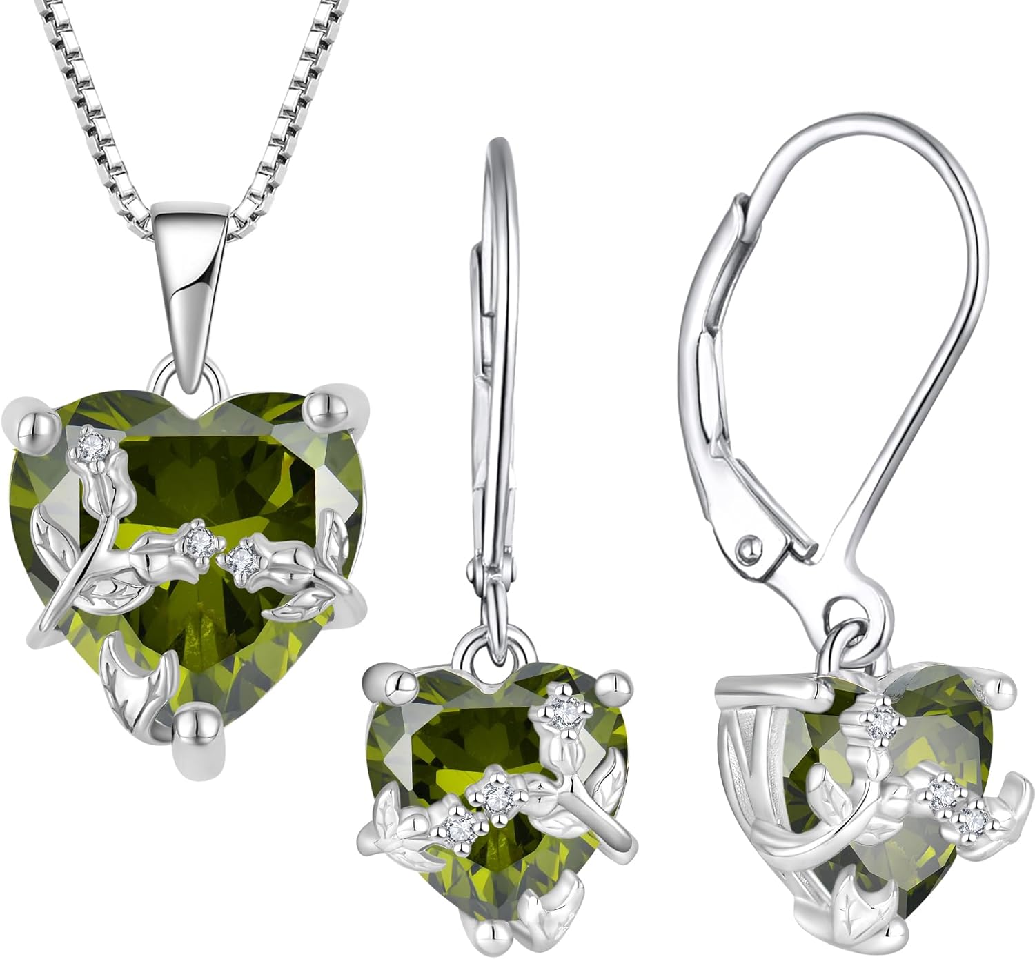 Heart Necklaces For Women 925 Sterling Silver Birthstone - View #14