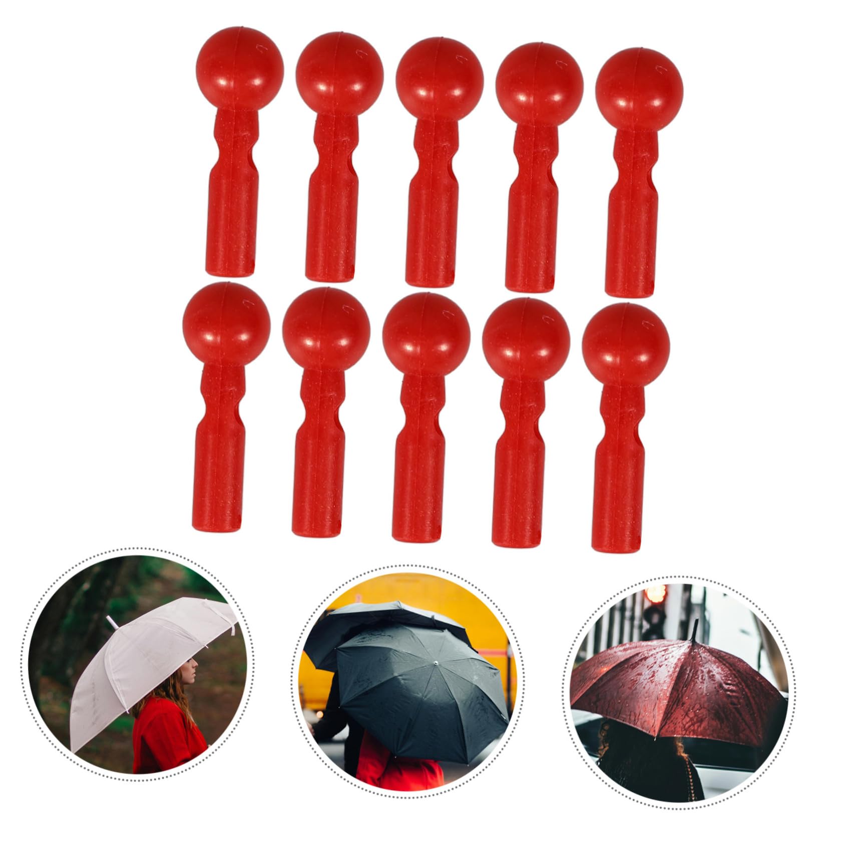 Toddmomy Parapluie Pour Enfants Pièces De Réparation De Parapluie De Pluie Perle Pour Queue De Conseils De Remplacement De Perles Pour Queues Rouge Plastique