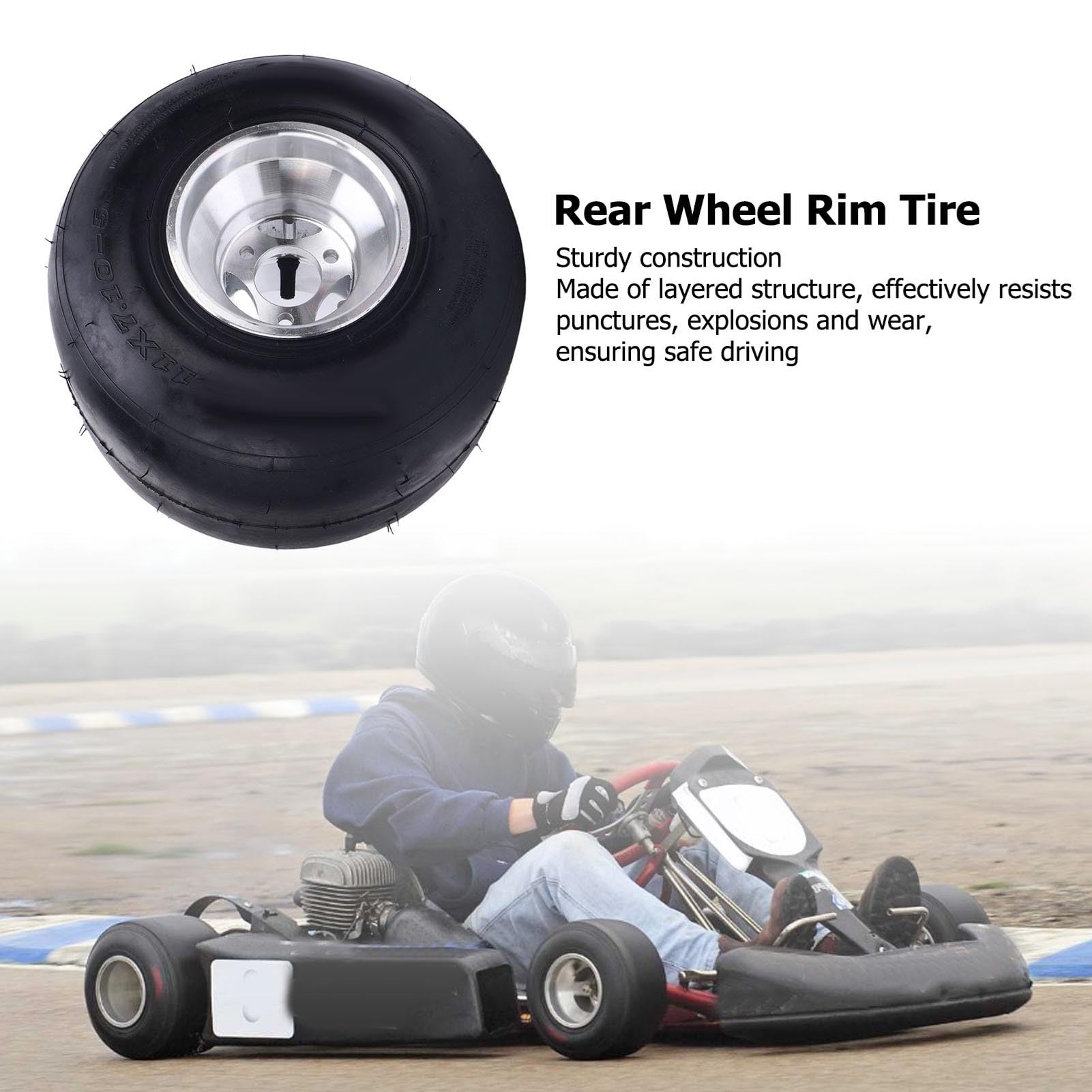 11x7.10-5 Pneumatico Posteriore ATV con Bordo in Lega di Alluminio, Tubeless 4pr off - Pneumatico in Gomma Strada per Utv Sxs Go Kart Cart Fianco a Fianco