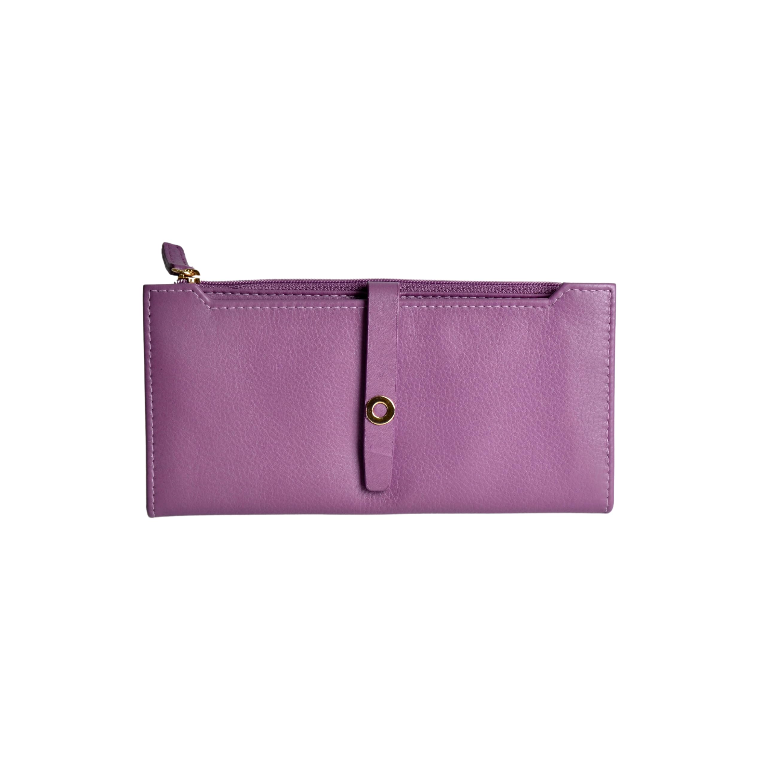 Slim Ladies Wallet | Elegant & Stylish Leather Wallet for Women | Compact Design with Card Slots, Coin Pocket & Bill Compartment | Lightweight Daily Use Clutch (Purple)-image-13