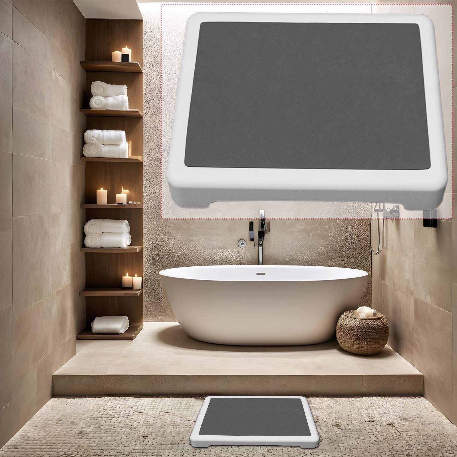 Escalón Para Agua,Soporte Antideslizante Para Bañera Ancianos | Soporte Estable Para Hoteles Hostales Apartamentos Bajo Escritorios