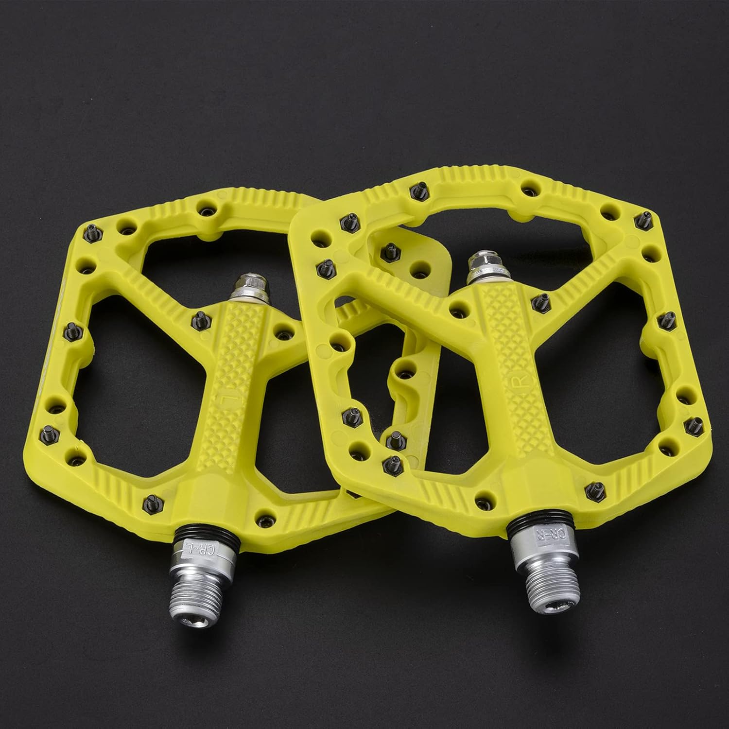 ** missing hardware**rockbros mountain bike pedals flat mtb pedals nylon fiber bicycle platform pedals for road mountain bmx mtb bikes green