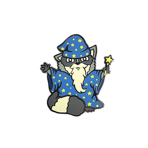 Raccoon Wizard Enamel Lapel Pin