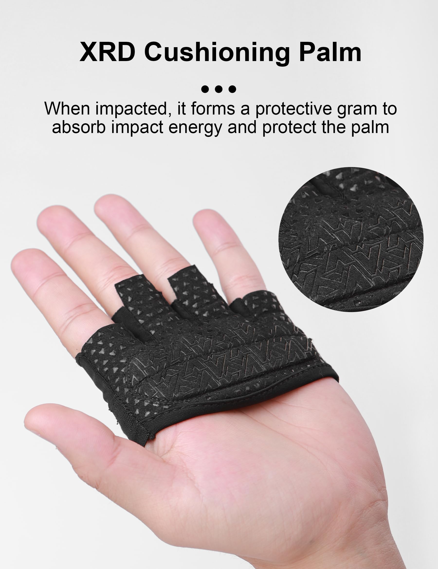 KUTOOK Glove Gym Fitness Training Weight Lifting Gloves Unisex black-XS - Image 3