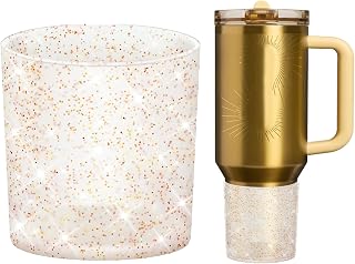 WUQID Glitter Silicone Boot Compatible with Stanley Quencher 20oz 30oz 40oz | Anti-Slip & Anti-Scratch Soft Water Bottle Bottom Sleeve Cover Protector for IceFlow Flip 20/30oz – BPA Free & Dent-Resistant