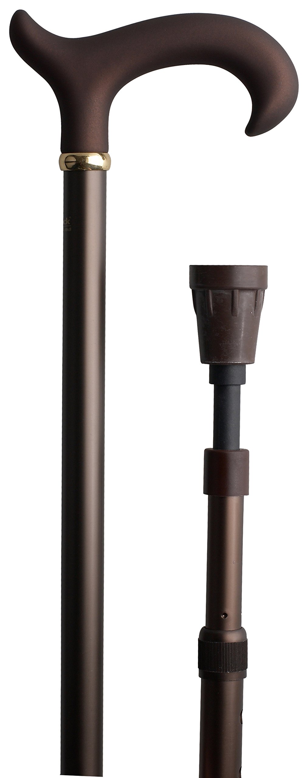 Gehstock ANTISHOCK, ergonomischer Derbygriff, mit integriertem Patent- Stoßdämpfer