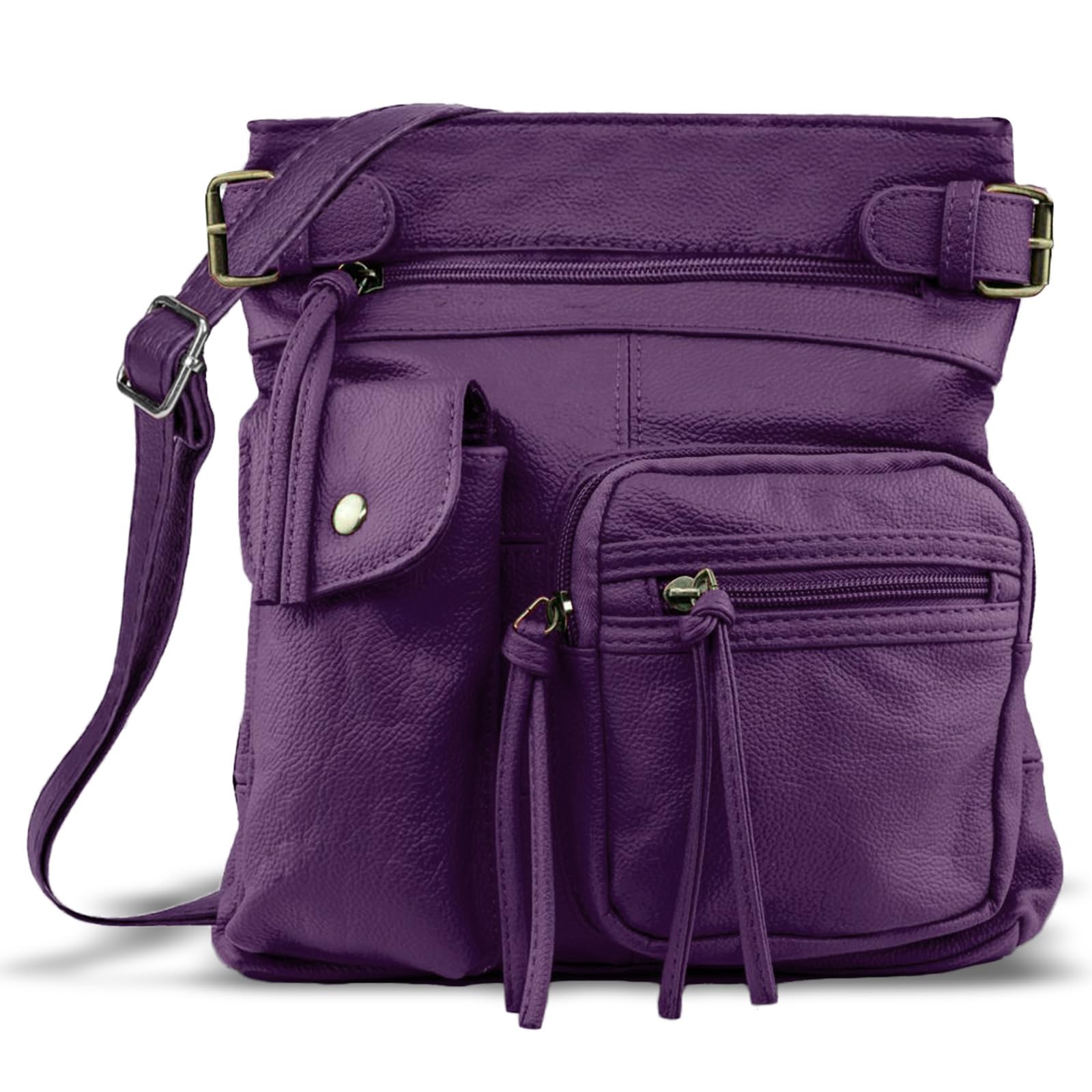 Krediz Leather Crossbody purses for Women, Soft & Durable Purses for Women Trendy, Multi Pocket travel bag, Adjustable Strap