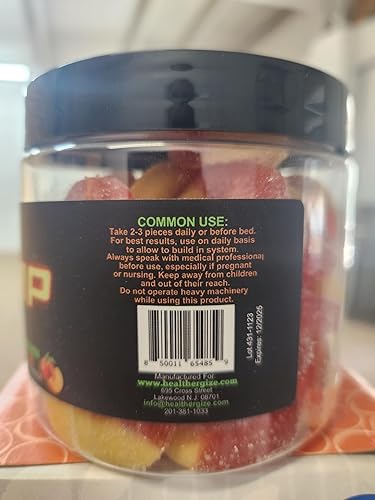 Miniatura 7 de Gomitas de cáñamo, ositos de goma de anillo de melocotón, aceite de cáñamo natural para la paz y la relajación, promueve el sueño y la calma,
