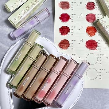 Herorange Lips Makeup for Woman One Glaze Makeup Tinted Lip Blam-in-gloss Liquid Lip Ultra-Gentle Non-sticky Formula Pristine Color (01)