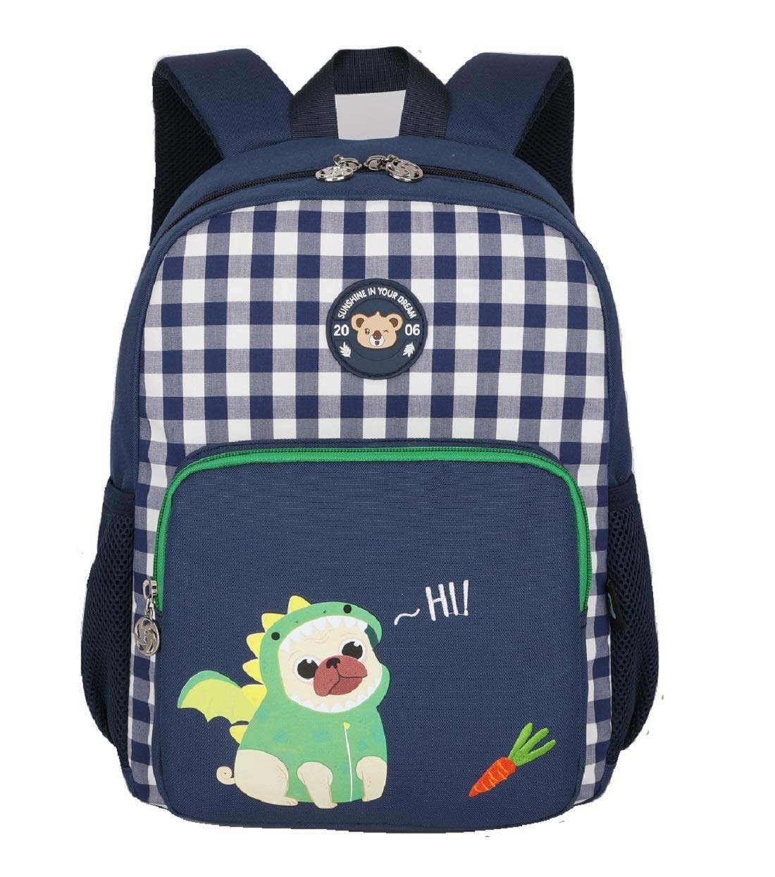 12 L Light Weight, Polyester Backpack for Jr/Sr KG kids - 2727 (R Blue)-image-3