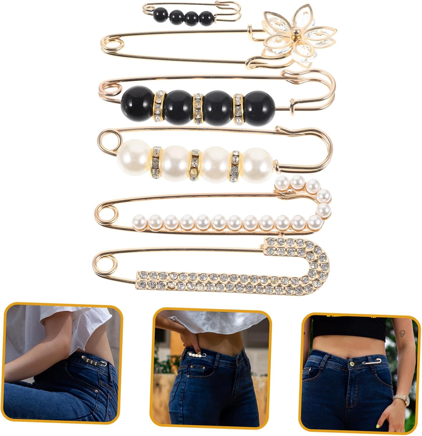 BESTYASH Waist Artifact Decor Pins for Clothes Brooches for Pants Brooches for Loose Pants Brooch Pin Pants