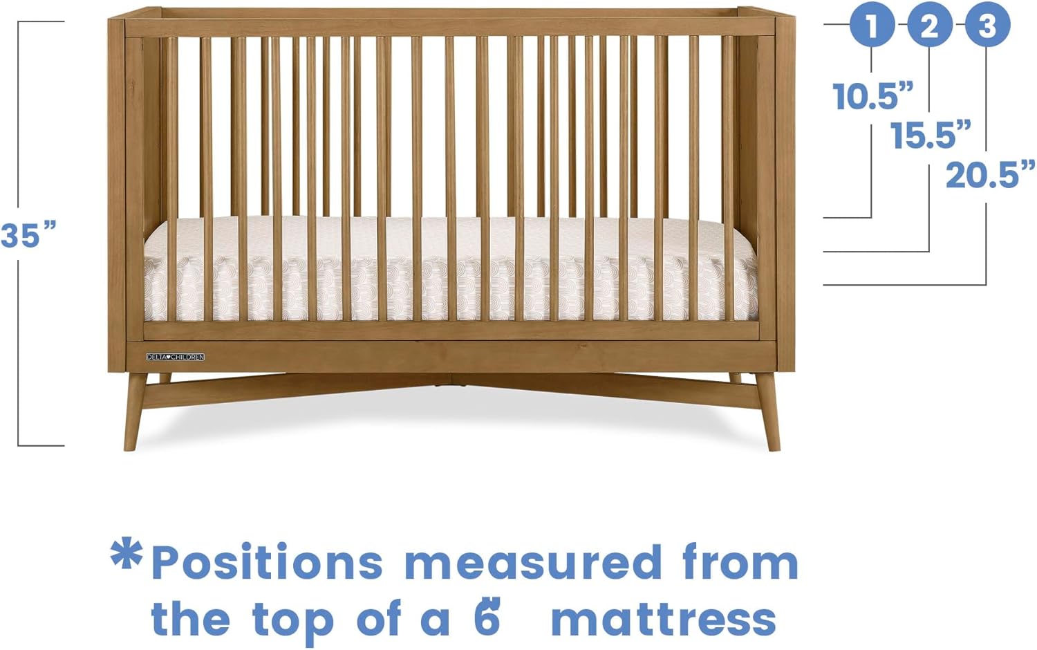 Delta Children Dylan 4-in-1 Convertible Crib, Acorn