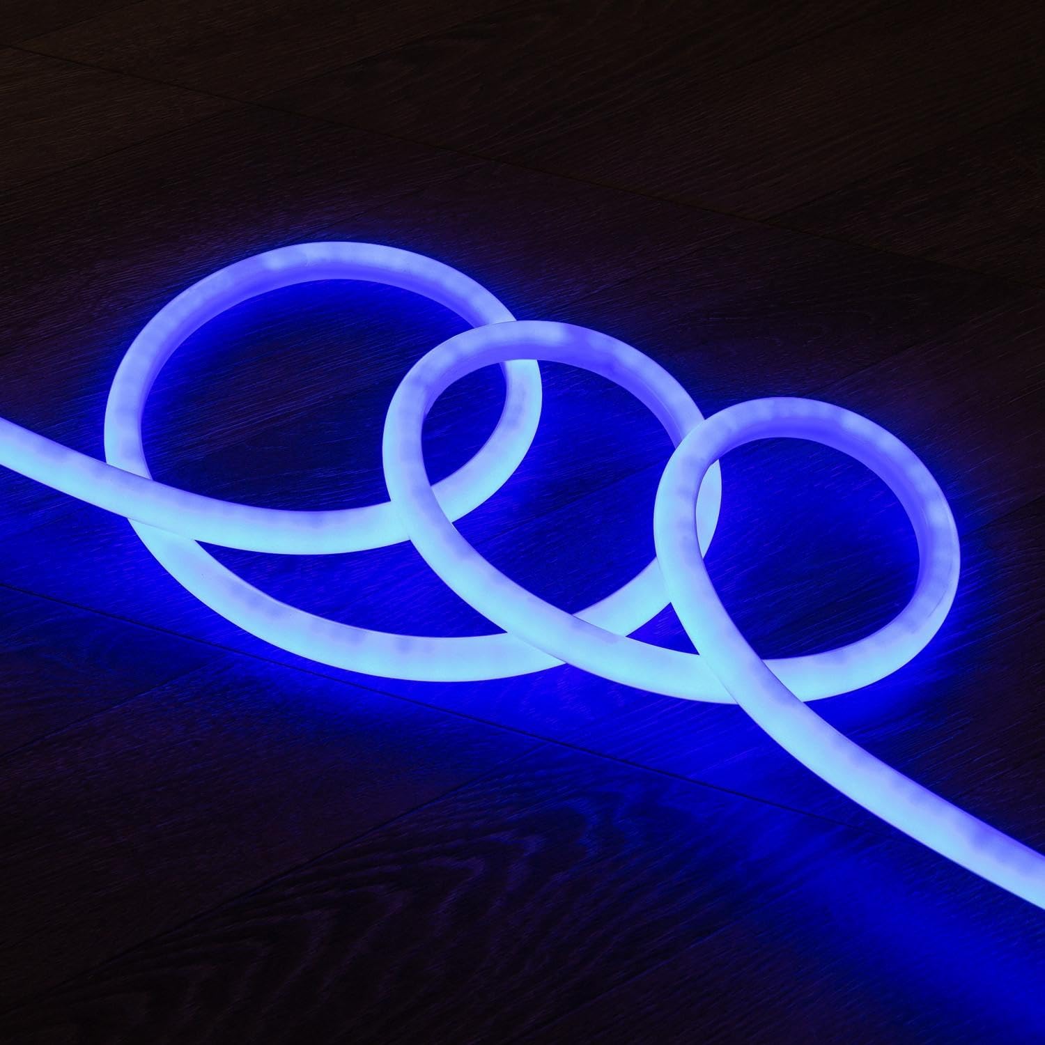 LEDKIA Bobina 50m Striscia LED Neon Regolabile 220V Blu Circolare 360 9W/m