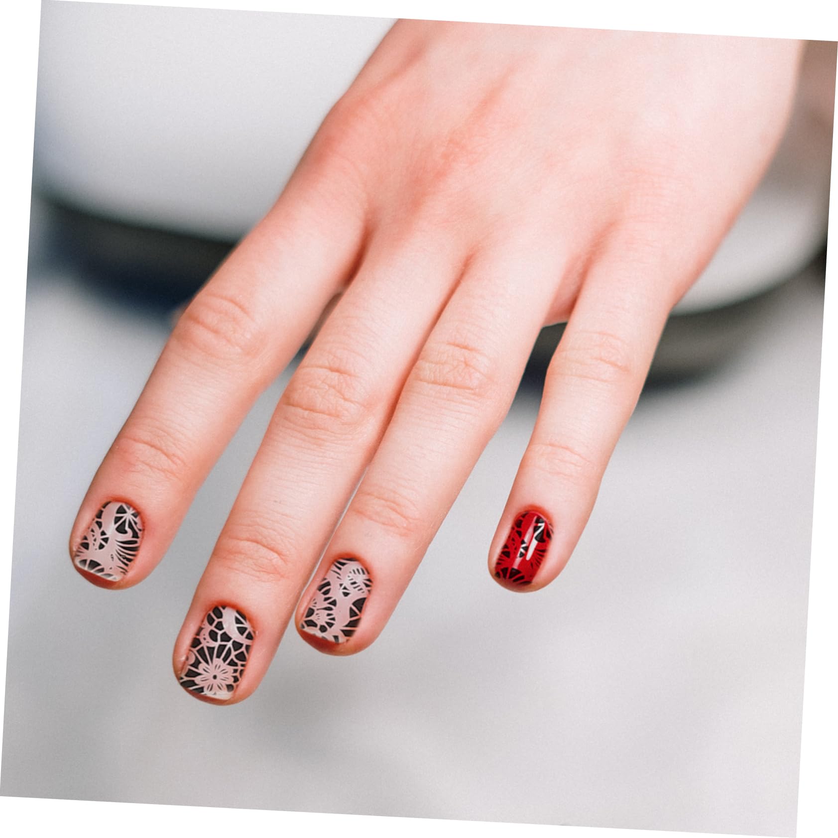 5 Scatole Adesivi Per Unghie Impostore Unghia Falsa Arte Rimovibile Manicure Uv Decalcomanie Per Unghie Designer Di Adesivi Per Nail Art Adesivo