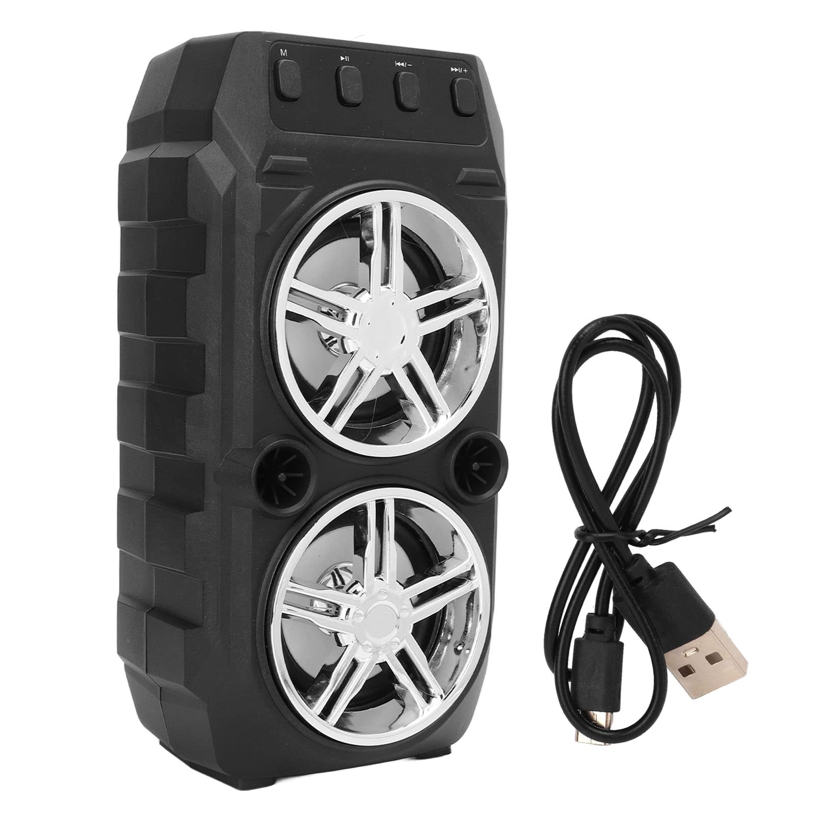 Altoparlante Bluetooth portatile esterno con doppio subwoofer ad alto volume U Disk Scheda di memoria per campeggio grigio argento