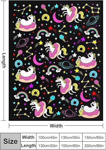 Miniatura 2 de Manta de unicornio mullida, suave, ligera y acogedora ropa de cama para regalos, 50 x 40 pulgadas