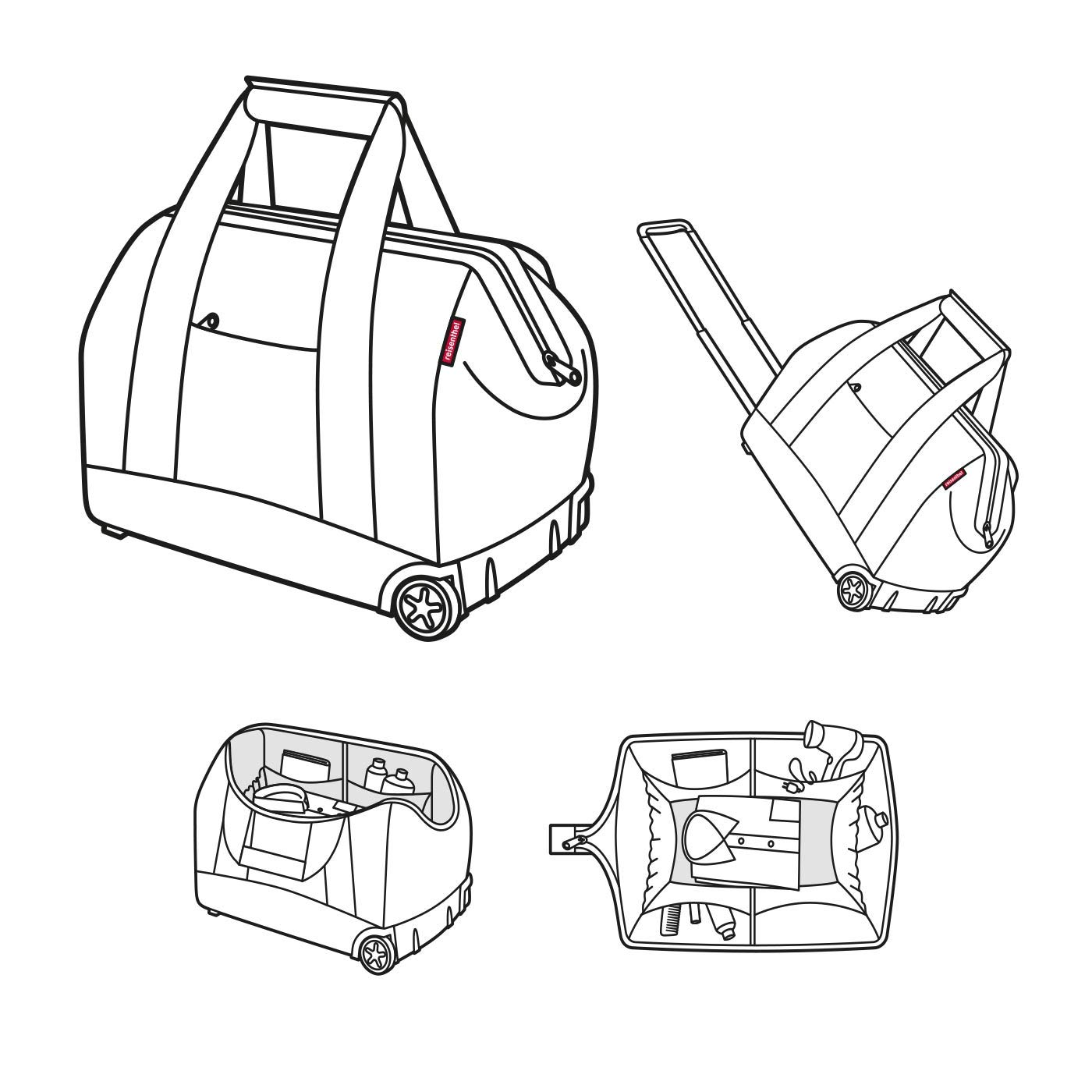 reisenthel Allrounder Trolley Twist Silver Vielseitige Reisetasche auf Rollen für Reisen, Arbeit oder Freizeit 2-stufiger Teleskopgriff, 2 leichtgängige Rollen