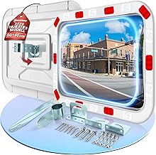 moveland 40x60cm Rectangular Traffic Mirror - Professional Acrylic Road Mirror, Adjustable Stand, Easy Mount, Wide Viewing Angle, for Street, Garage, Indoor and Outdoor Use