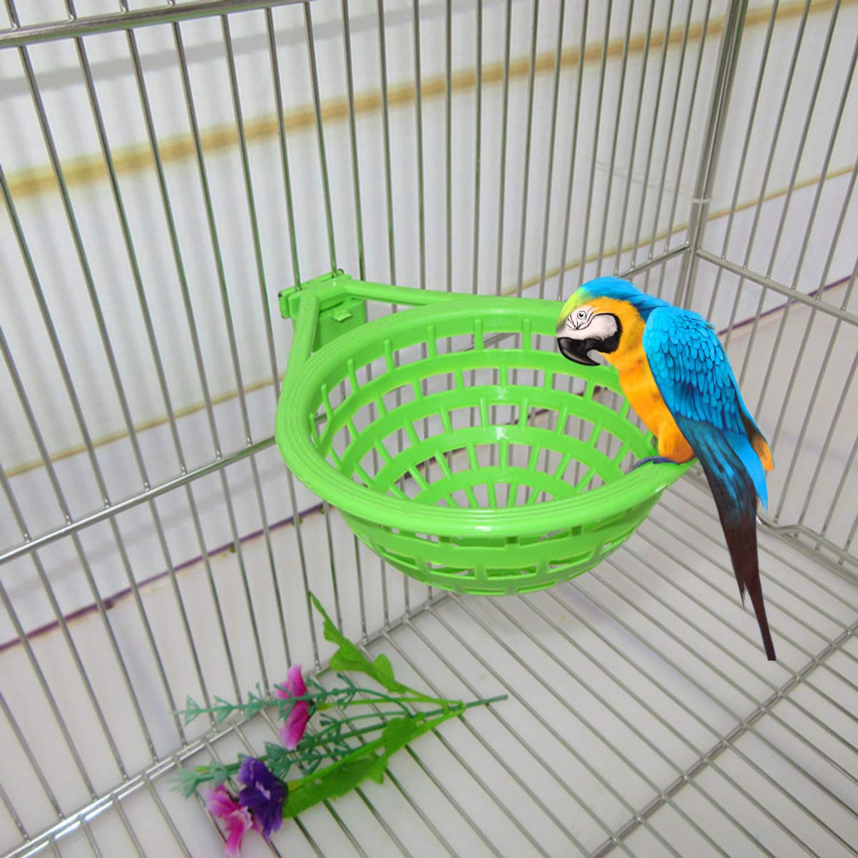 Kisangel 9 Pièces Nid de Perroquet Lit pour perroquets Cage à Oiseaux Suspendue Creuse nid d'éclosion Cage canari Perroquet Cage à canaris Cage Oiseaux Le nid d'oiseau nid d'oiseau Vivant