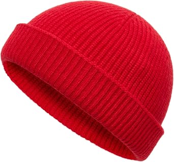 vidsel Thin Wool Fisherman Beanie Hat for Men Women Fall Winter Fashion Cap | Short Knit Cuffed Fashion Trawler Skull Cap or Long Ear Cover Watch Cap 2-Way Fold, Soft Lightweight Seamless Snug Fit