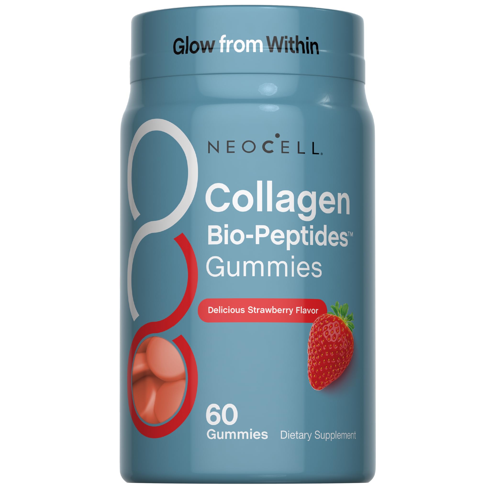 NeoCell Collagen Peptides Gummies 60 Count Types I III Advanced Formula Supplement for Women and Men