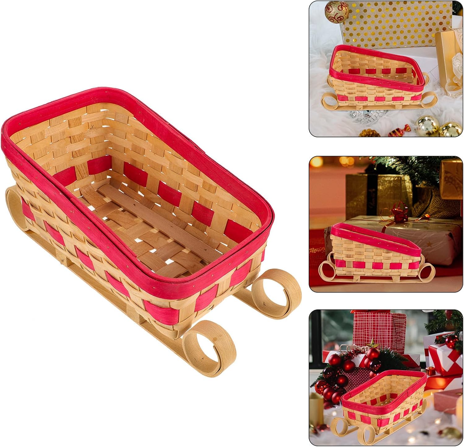 Christmas Sleigh Ornament Table Decor for Kitchen Display