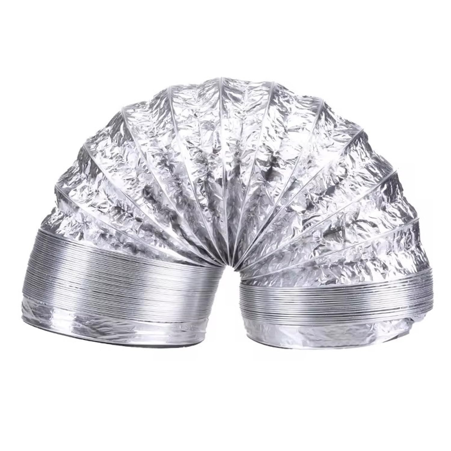 Condotto Flessibile in Alluminio per Aria, Tubo Flessibile for Condotto di Ventilazione in Alluminio con Morsetto in Acciaio Inossidabile e Nastro in Alluminio 80-300 mm(5m,300mm)