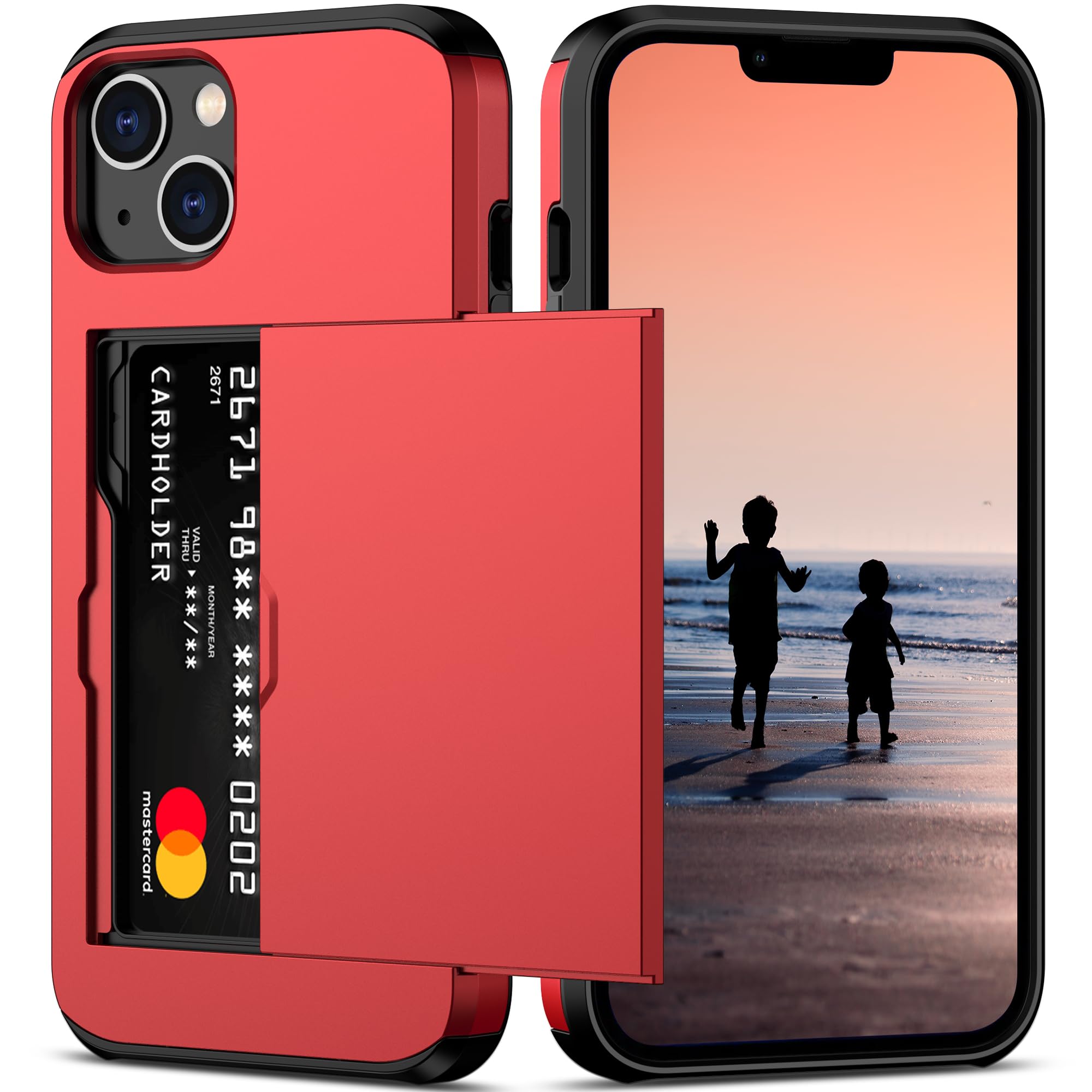 Nvollnoe Custodia Portafoglio Per IPhone 14 Con Slot Carte Nascosto, Antiurto Doppio Strato, Sottile E Ricarica Wireless