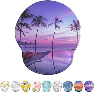 eulps Mouse Pad with Wrist Rest, Comfortable Computer Mousepad with Gel Wrist Support Smooth Surface and Non-Slip PU Base for Pain Relief, Laptop, Office & Home (Mauve Twilight)