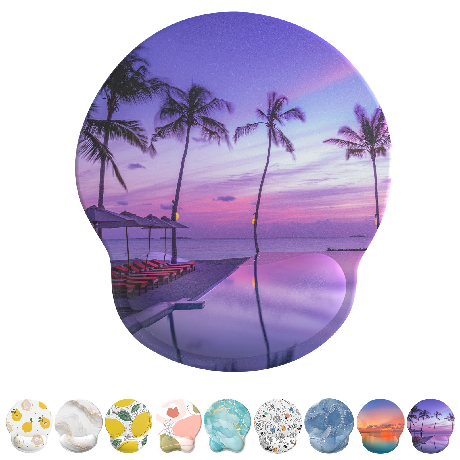 Photo 1 of Mouse Pad Wrist Support, Ergonomic Gel Mouse Pad with Wrist Rest, Comfortable Computer Mouse Pad for Laptop, Pain Relief Mousepad with Non-Slip PU Base (Mauve Twilight)