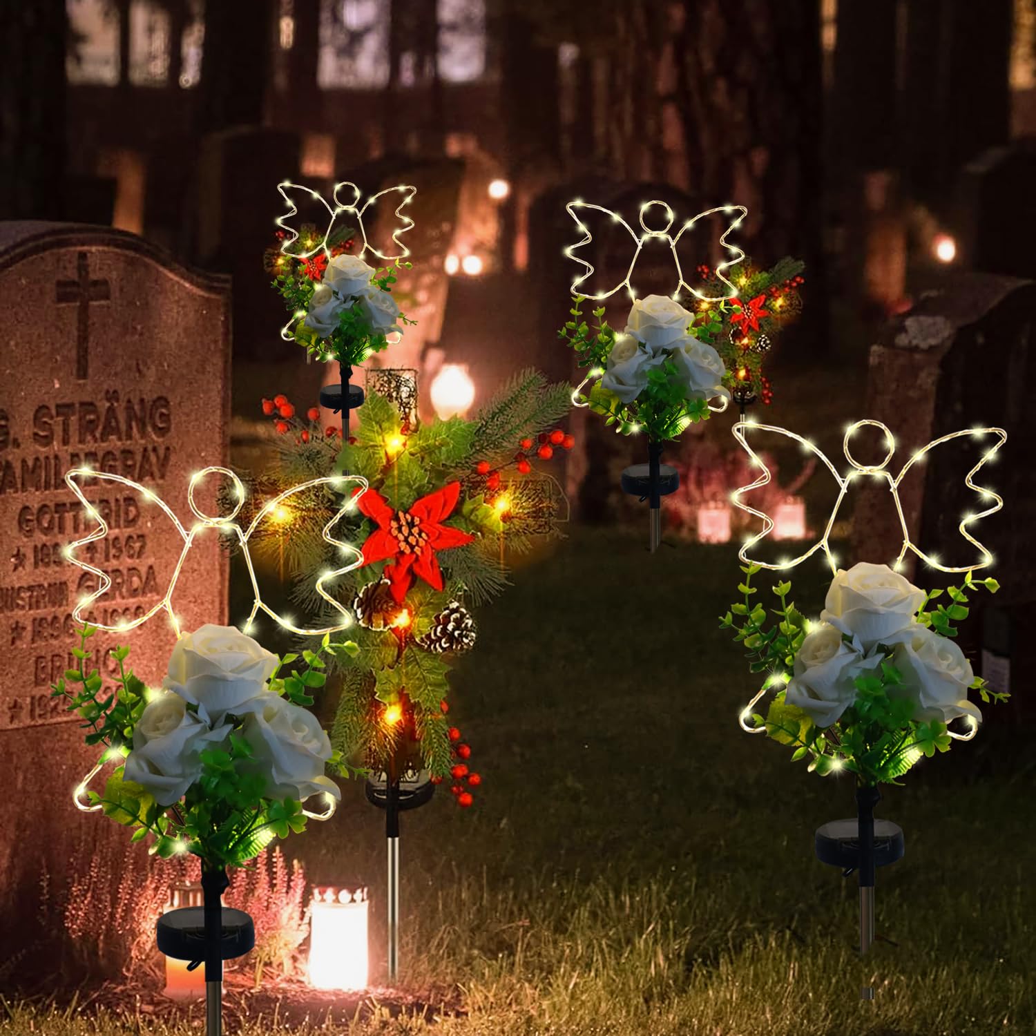 Vela Led Funeraria Juego De 2 Velas Funerarias LED - Alimentadas Por Batería, Luz Blanca, Altura 12 Cm Luz Memorial Batería Blanca 12 Cm Lámpara Tumba Recuerdo