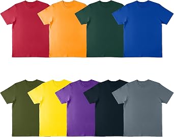 RiverBlue Crew Neck Mens T-Shirts 9-Pack Packaged, Classic Fit Knit Jersey Mens Undershirts