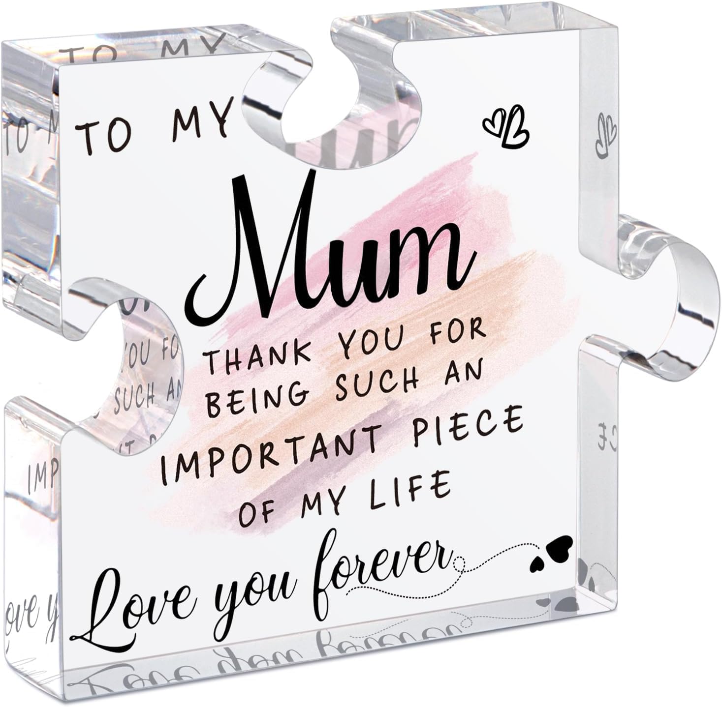 DIGIELE Mum Gifts, Mother's Day Gifts, Mum Birthday Gift from Son or Daughter, Mum Memorial Gifts - Best Ever Presents - New Mum and Step Mum Christmas Puzzle Desk Decorations, Personalised Bonus