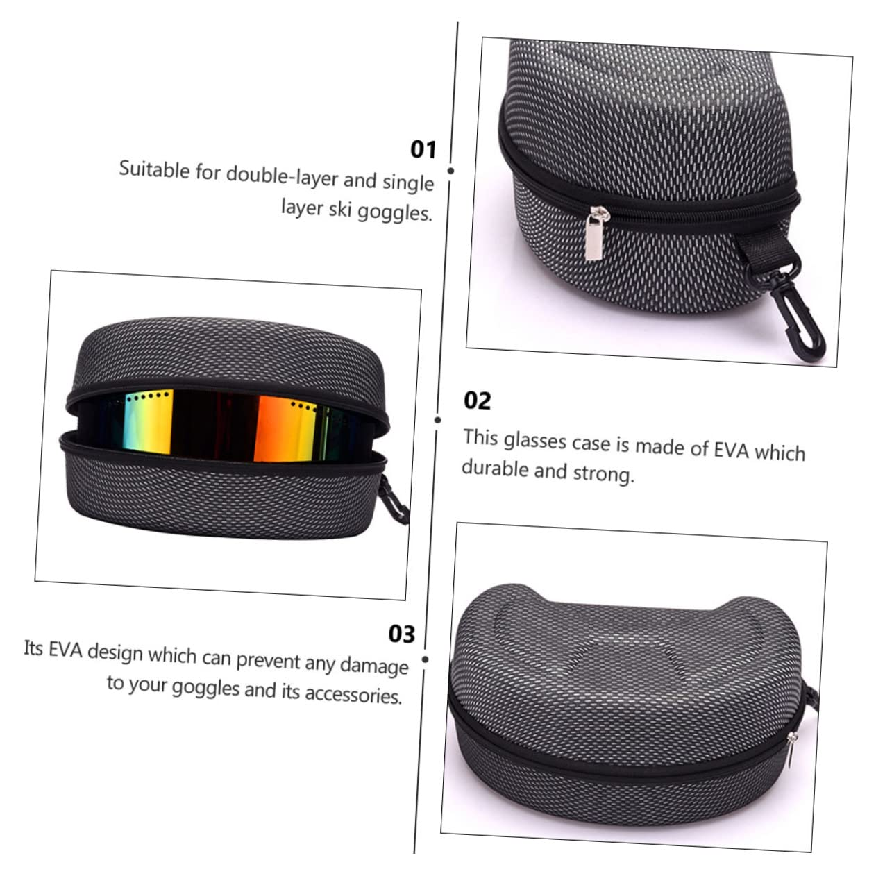 PACKOVE 4 Piezas Estuche De Gafas Estuche Duro Para Gafas Vasos De Chupito De Vidrio Estuche Para Gafas De Esquí Gafas De Esquí Maletas De Viaje Gafas Deportivas Molde Para Hacer Queso