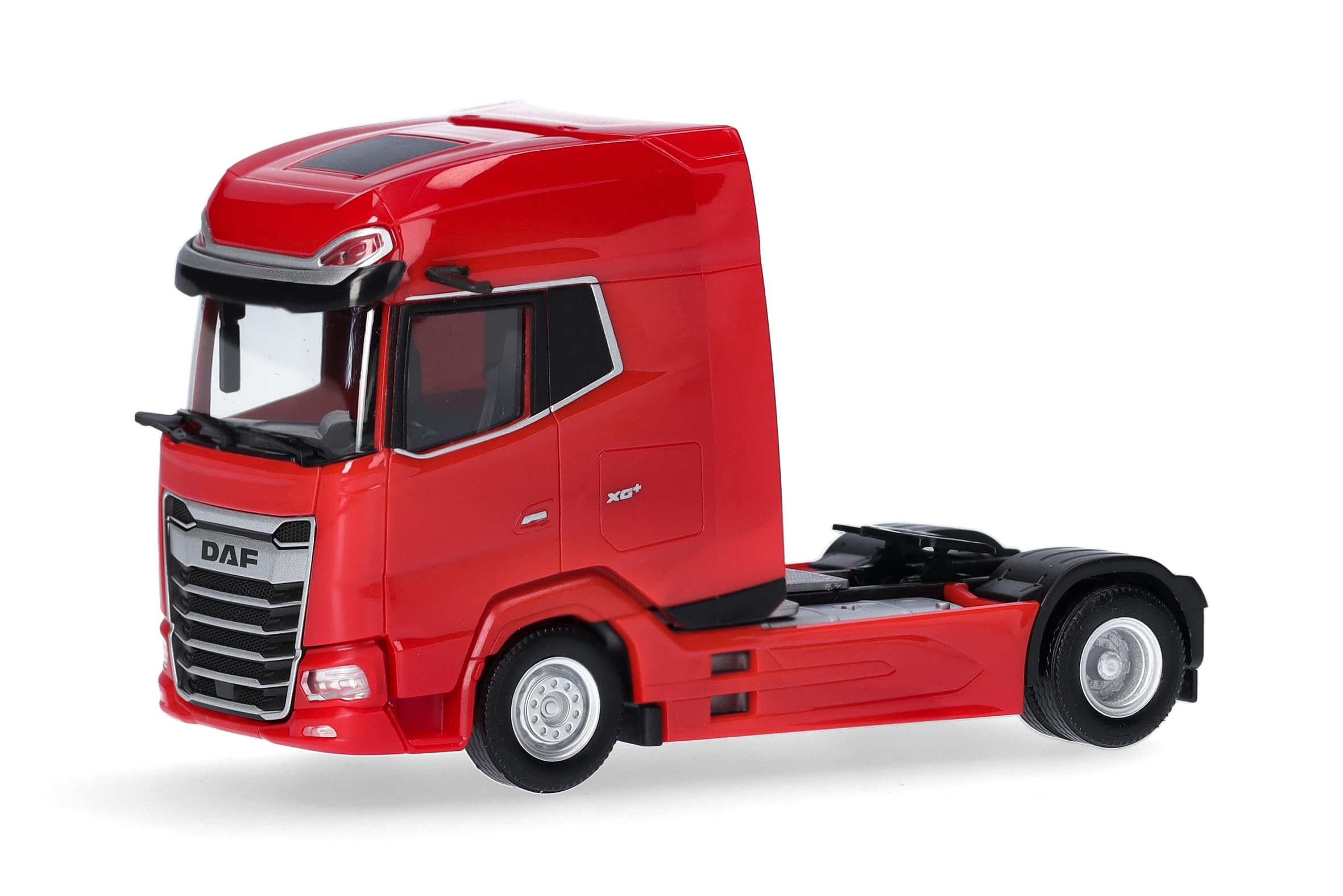 Herpa truck model DAF XG facelift rigid tractor 2axles, red, on a scale of 1:87, plastic miniature, made in Germany, model building, collectors edition
