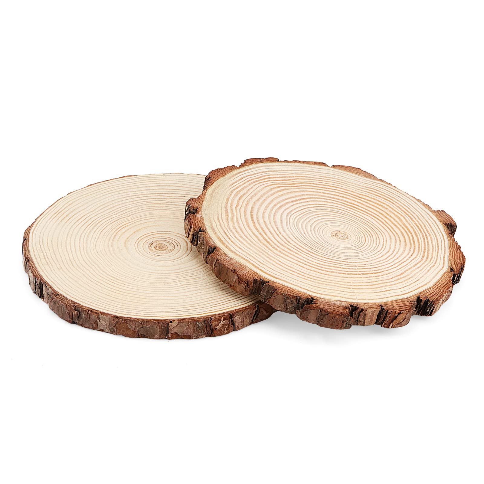 KEILEOHO 8 Stück natürliche Holzscheiben, 18–20 cm, unlackierte Holzkreise, runde Holzscheiben, Holzscheiben, Holzscheiben, Holz, Runde für Bastelarbeiten