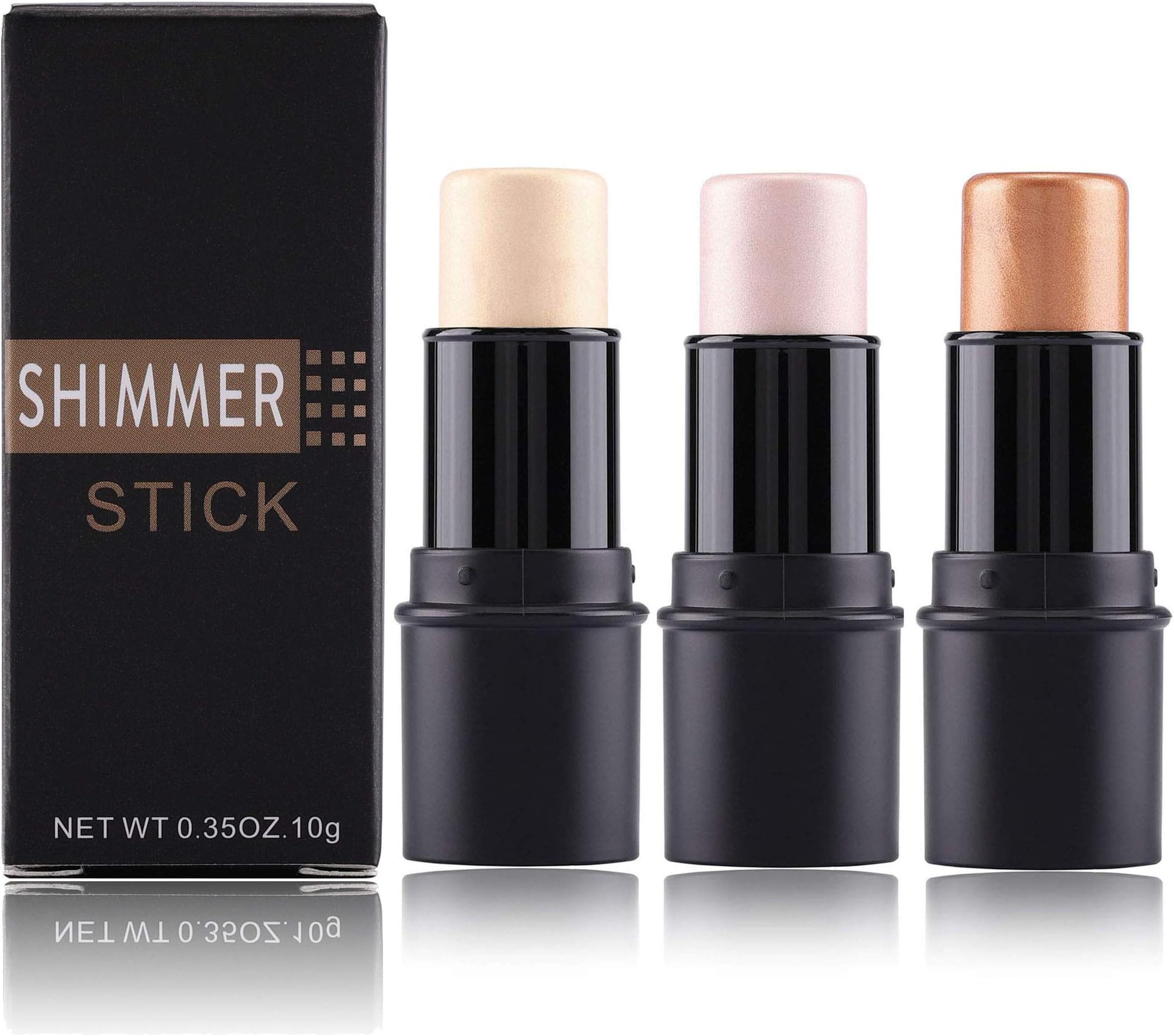 CCbeauty Face Highlighter Makeup Sticks Cream Contour Stick Makeup Highlight Stick Long Lasting Shimmer Contour Cosmetics Set,(3 Colors)