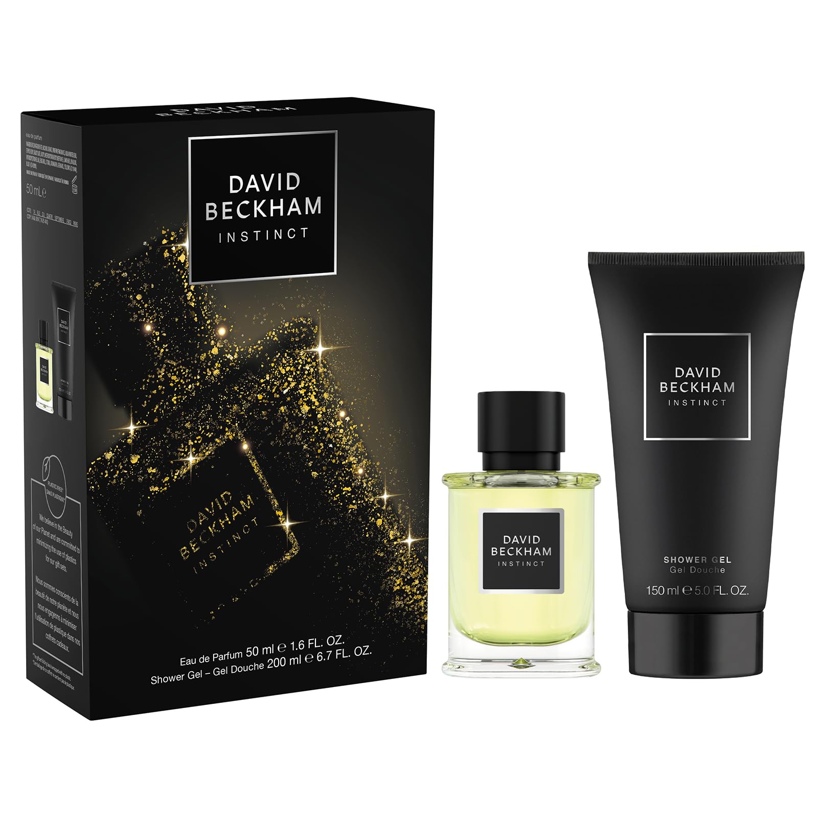 David Beckham Instinct - Set de regalo de perfume y gel de ducha para hombre, aroma a cítricos fougère, 50 ml + 150 ml