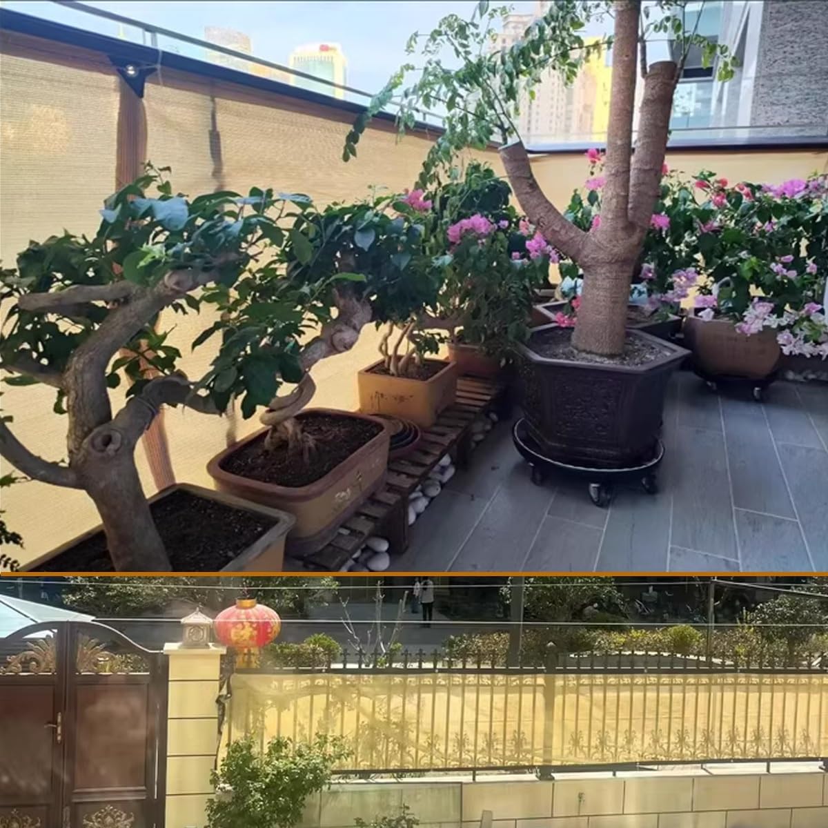 Wytrzymała siatka balkonowa, 90% zacieniająca, do pergoli, patio, na taras, ogrodzenie z przelotkami, kawowa, 0,9 x 26 m