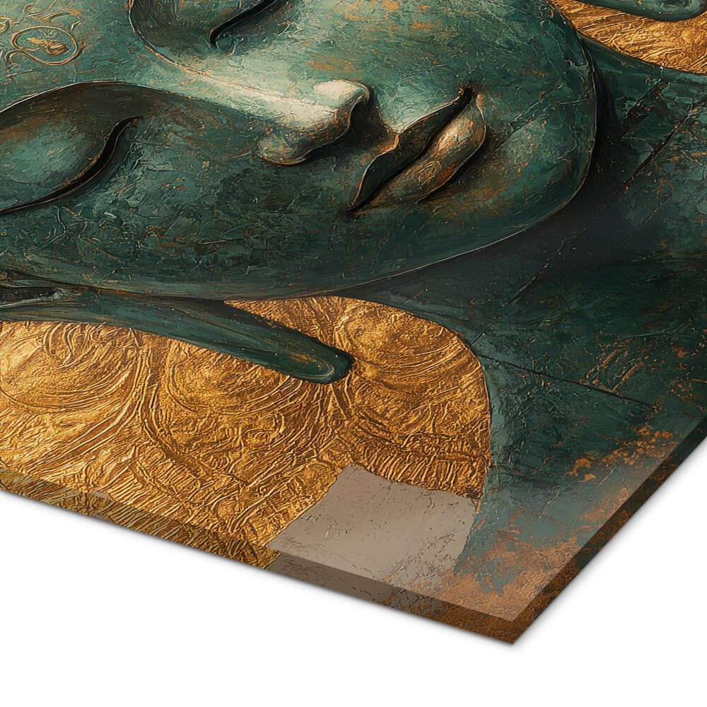 Buddha on gold Obraz na szkle akrylowym