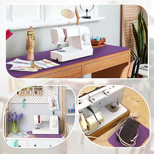 Miniatura 59 de 3 tapetes silenciadores para máquina de coser, tapete para máquina de coser, almohadilla de goma antideslizante que se mantiene en su lugar para Rosa