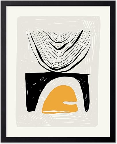 Miniatura 41 de Monem Art - Póster abstracto, impresión de dibujo de línea retro, arte moderno, arte negro y amarillo, arte moderno, arte bohemio elegante, arte Sin