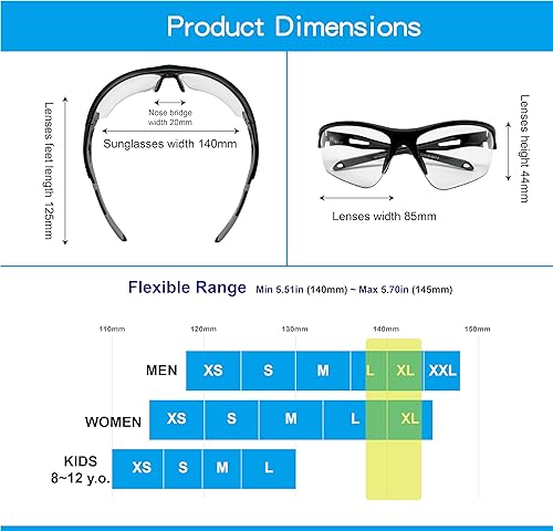 Miniatura 4 de Gafas de sol polarizadas o fotocromáticas para deportes al aire libre para hombres y mujeres, marco TR90, protección UV
