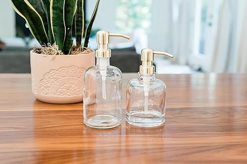 Miniatura 4 de Rail19 Derby Dispensador de jabón con bomba de metal, jabón líquido de manos y loción para cocina y baño, 10 onzas (latón de granja)